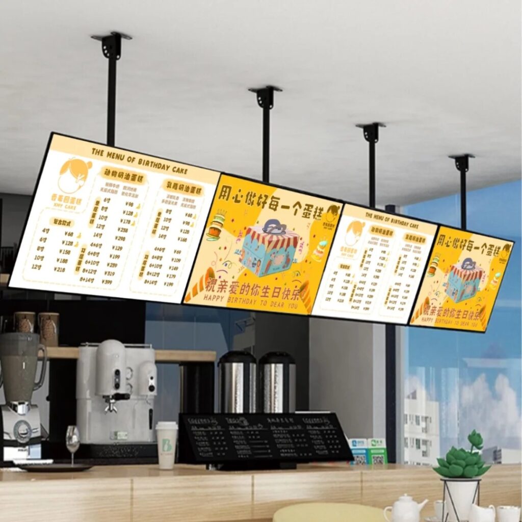 点餐灯箱：常用于餐饮场所展示菜品。